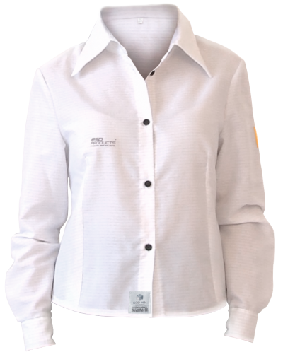 ESD Oxford Shirts Business IFG White Shirts With Long Sleeves TH65 Fabric Female XS - 473.AIFG-ATH65-WXS